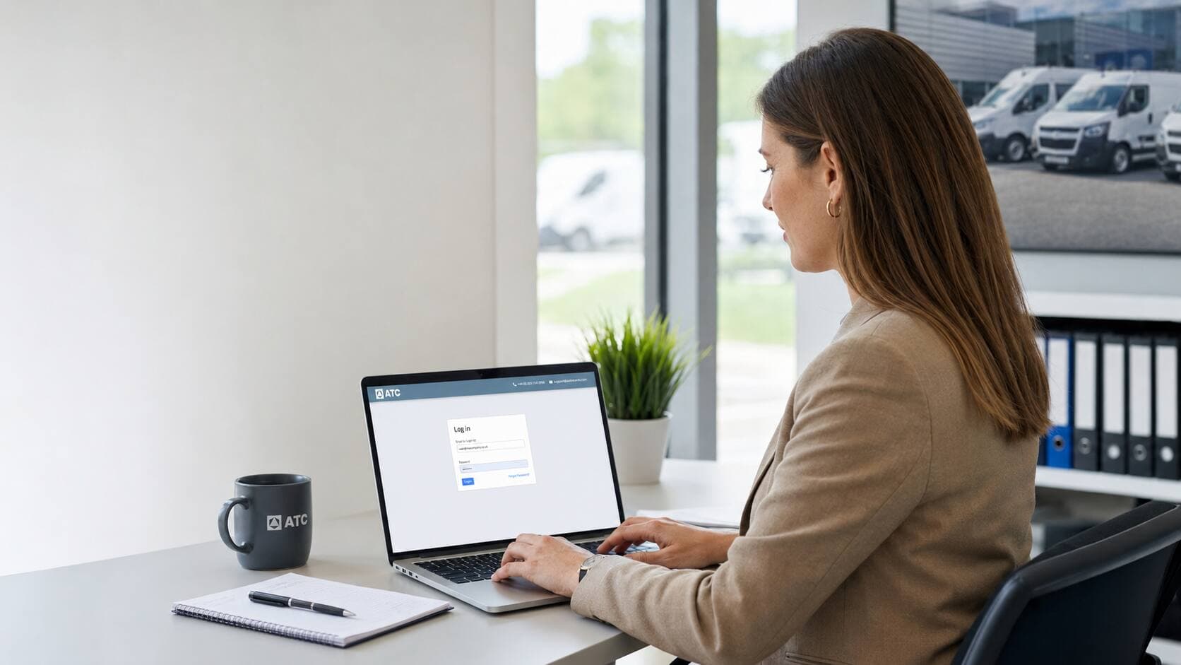 Fleet administrator using the eFleet cloud fleet management platform